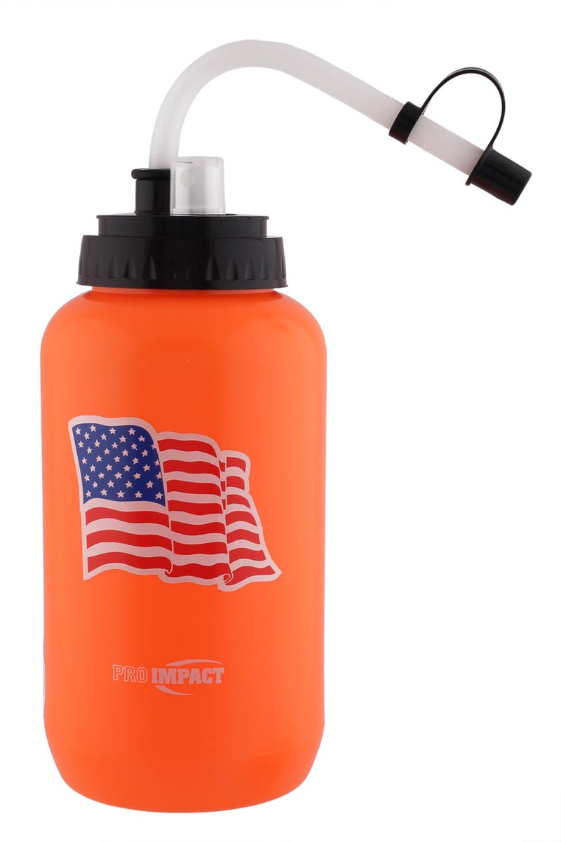 Pro Impact Squeezable Water Bottle with Bendable Long Straw and Spray cap - LDPE BPA Free Plastic - Hydration for Baseball Hockey Gym MMA Yoga Boxing Cycling Softball Football Lacrosse (35.5 Oz.) - Image 1